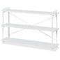 HCHQHS Bookshelf, 3-Tier Long Industrial Bookcase, White Open Book Shelf, Freestanding Horizontal Bookshelves with Metal Frame - color: Cloud White, size: 3-Tier (56.7"W x 35.8"H)