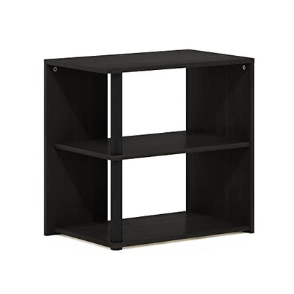Furinno Romain Side Table, 2-Tier End Table with Open Shelf, Night Stand, Bedside Table, for Living Room, Bedroom, Espresso - color: Espresso/Black, size: 1-Pack, Plastic/Wooden Frame