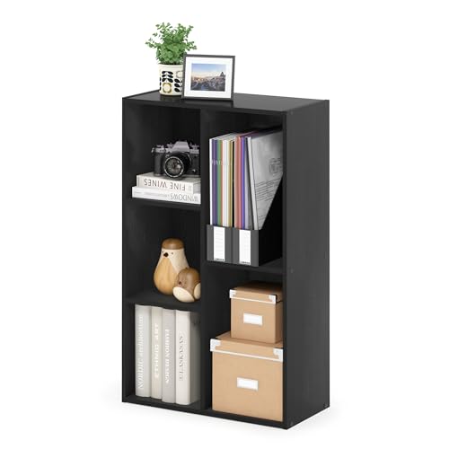 Furinno Luder 5-Cube No Tool Assembly Open Shelf, Blackwood - color: Blackwood, size: 5-Cube No Tool