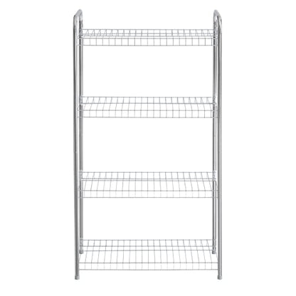 Rubbermaid 4-Tier Heavy Duty Wire Shelf, Satin Nickel, Easy Assemble with Hardware Included, for Food/Laundry/Closet Home Storage Use - style: Storage Shelf
