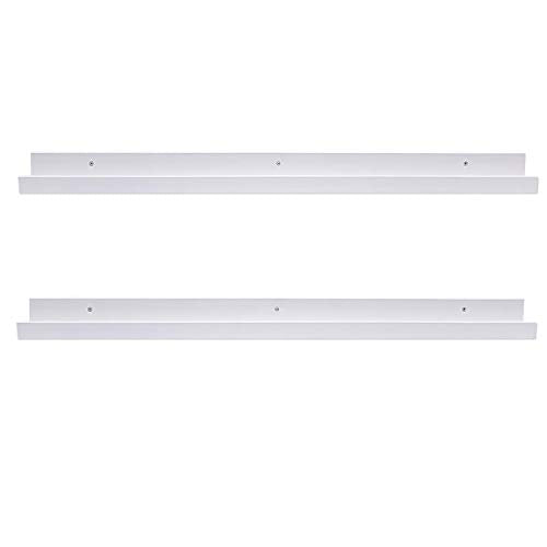 AZSKY 48 Inch Picture Ledge Shelf Floating Shelves Wall Mounted Set of 2 White - color: White, size: 48in set 2
