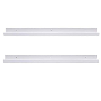 AZSKY 48 Inch Picture Ledge Shelf Floating Shelves Wall Mounted Set of 2 White - color: White, size: 48in set 2