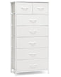 Crestlive Products Vertical Dresser Storage Tower - Sturdy Steel Frame, Wood Top, Easy Pull Fabric Bins, Handles - Organizer Unit for Bedroom, Hallway, Entryway, Closets - 7 Drawers (White) - color: White, style: 7 Drawers