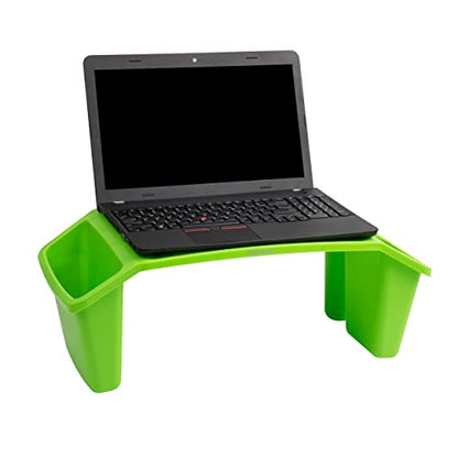 Mind Reader Kids Lap Desk, Portable Activity Tray with Side Storage, Stackable Plastic Desk for Drawing, Snacks, Study, Set of 2, Green - color: Green