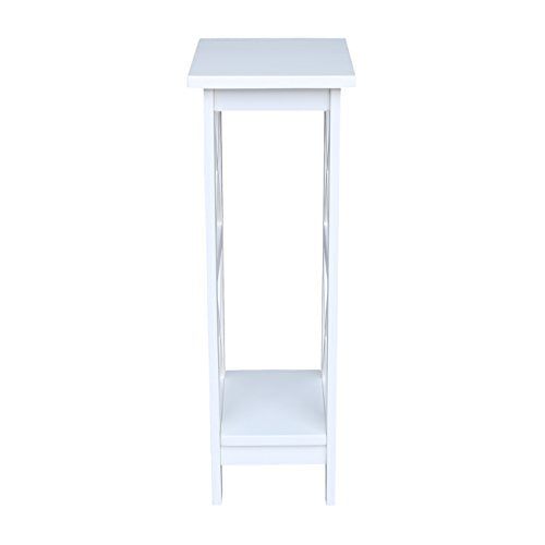 IC International Concepts, 36" X-Sided Plant Stand , Solid Real Wood, Sturdy Parawood, Snow White - color: Snow White, size: 12 inch W x 12 inch D x 36 inch H