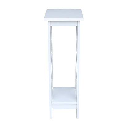 IC International Concepts, 36" X-Sided Plant Stand , Solid Real Wood, Sturdy Parawood, Snow White - color: Snow White, size: 12 inch W x 12 inch D x 36 inch H