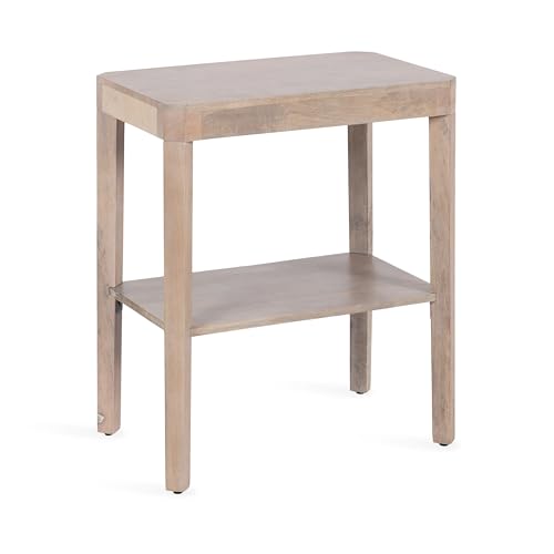 Kate and Laurel Talcott Modern Rectangle Wood Side Table, 22 x 14 x 26, Light Natural Wood, Transitional Decorative Two-Tier End Table for Use as a Bedroom Nightstand or Living Room Accent - color: Natural, size: 22x14x26
