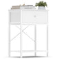 SONGMICS Bedside Table with Drawer, Nightstand with Lower Shelf | Side End Table for Bedroom, Living Room, Cloud White, BELLAH Collection, ULGS101W101S - color: Cloud White, style: 1 Drawer-1Pc