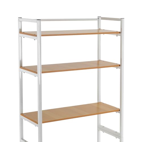 Laundry Room Rack, Over The Washer and Dryer Storage Shelf 3-Tier Freestanding Storage Utility Rack for Toilet Bathroom Kitchen - color: White