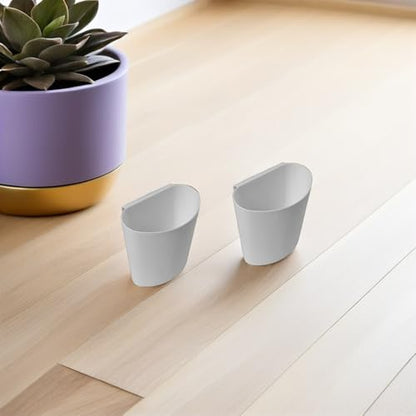 STOBOK 4Pcs Hanging Cup Holder for Rolling Cart Small Hanging Basket with Flat Bottom Cart Side Hanging Basket for Office Supplies Pencils Scissors Makeup Kitchen Storage