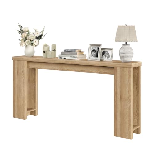 FUSOU 70.9'' Long Console Table, Sofa Table Behind The Couch, Farmhouse Entryway Table for Entryway, Living Room, Foyer, Hallway - color: Oak