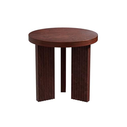 17.52" Small Round Side Table, Burgundy | Coffee Table with Smooth Thick Mesa, Circle End Table with X Shaped Stable Legs, Accent Tea Table for Living Room, Office - color: Burgundy, style: Side Table