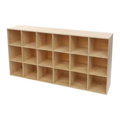 18 Cube Solid Wood Bookcase, Wooden Bookshelf Modern Floor Standing Storage Shelf for Living Room Bedroom Office, 11.8 * 11.8 * 11.8in Cubes with 220lbs Capacity, Easy Assembly - size: 18 Cube