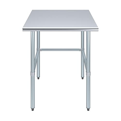 30 in. x 30 in. Open Base Stainless Steel Work Table | Residential & Commercial | Food Prep | Heavy Duty Utility Work Station | NSF - size: 30 in. Length x 30 in. Width