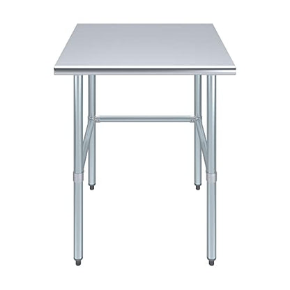30 in. x 30 in. Open Base Stainless Steel Work Table | Residential & Commercial | Food Prep | Heavy Duty Utility Work Station | NSF - size: 30 in. Length x 30 in. Width