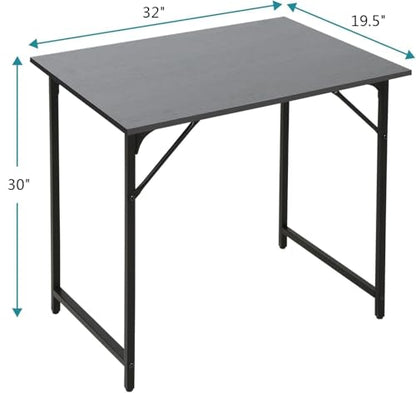 Dkelincs 32 Inch Small Computer Desk Home Office Desk Writing Desk Modern Simple Style Study Work Table with Metal Frame, Easy Assembly, Adjustable Feet, Water-Resistant, Scratchproof Surface, Black - color: Black, size: 32 Inch