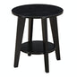 Small Round Side Table-17.7" Cute End Table with 2-Tier Storage | Waterproof Low Nightstand for Kids Room, Nursery, Small Spaces, Plant Stand & Bean Bag (Black) - color: Charcoal Black