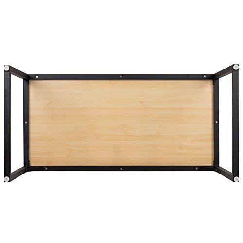 Flash Furniture Industrial Desk, 47", Maple/Black | Commercial Grade, Home Office Desk, Writing Desk, Easy Assembly - color: Black, size: 47 Inch
