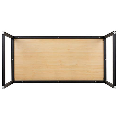 Flash Furniture Industrial Desk, 47", Maple/Black | Commercial Grade, Home Office Desk, Writing Desk, Easy Assembly - color: Black, size: 47 Inch