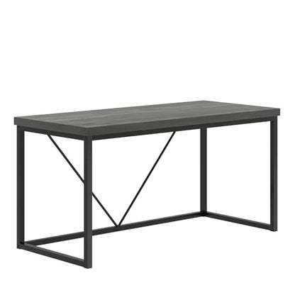 EXCEFUR Modern Home Office Desk, Wood and Metal Computer Desk, Industrial Writing Study Gaming Table for Living Room Bedroom, Rustic Grey, 53 inch - color: Grey, size: 53 inch