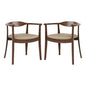 Furniture of America Nazaen I Mid-Century Modern Solid Wood 245-inch Side Chairs Set of 2 with Arm Rest, Semi-Handmade, Upholstered Seating for Home Kitchen, Dining Room, Rich Walnut - color: Rich Walnut, size: Style 1