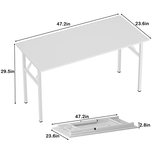 Need 47 inches Computer Desk Office Desk Folding Table with BIFMA Certification Computer Table Workstation, White AC5DW-120 - color: White, size: 47 inches