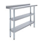 AmGood Stainless Steel Work Table with 1.5" Backsplash and 2 Shelves | Metal Kitchen Food Prep Table | NSF (48" Long x 14" Deep) - size: 48" Long x 14" Deep