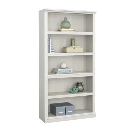 Sauder 5 Tier Book Shelf Wooden Bookcase Multipurpose Bookshelf for Home Office, Living Room, in Glacier Oak - color: Glacier Oak