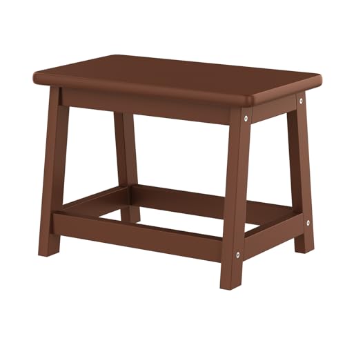 Wooden Step Stool, Foot Stool, Shoe Bench, Small Side End Table, Small Sofa Foot Stool for Bathroom Living Room Bedroom Kitchen Entryway Modern Sturdy 16.5x11x11.8inchs (Coffee) - color: Coffee, size: Small