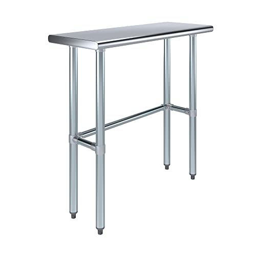 14 in. x 36 in. Open Base Stainless Steel Work Table | Residential & Commercial | Food Prep | Heavy Duty Utility Work Station | NSF - size: 36 in. Length x 14 in. Width