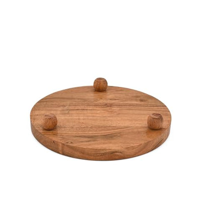 Pedestals Decorative Tray Riser, Corner Tray Plant Stand, Coffee Bar Organizer for Kitchen Countertop (9" X 9'' X 1.5')