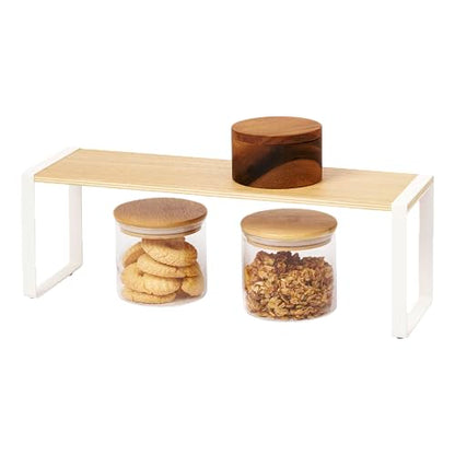 YAMAZAKI Home Kitchen Rack - Counter Storage Shelf Organizer Steel + WoodWhite