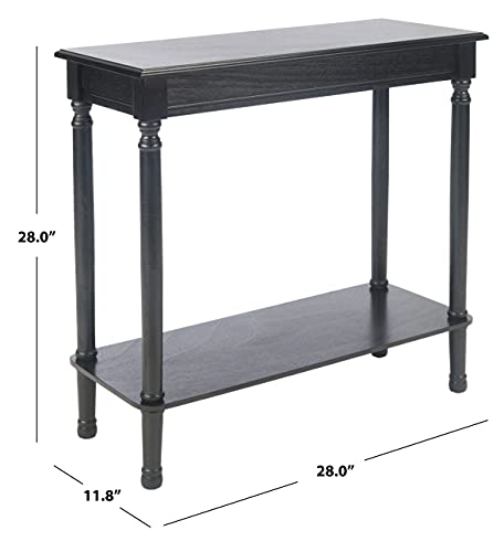 SAFAVIEH Furniture - Tinsley Rectangle Console Table - Black - Solid Wood - Farmhouse Turned-Leg Design - Ideal for Entryway, Living Room, Hallway, 28"W x 11.75"D x 28"H (CNS5724B) - color: Black