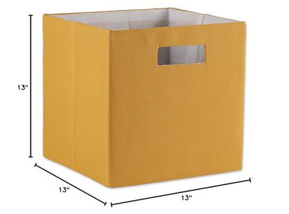 DII Collapsible Polyester Storage Cube, Solid, Lightweight and Durable, Large Square, 13x13x13, Honey Gold - color: Honey Gold, size: Large Square, 13x13x13"