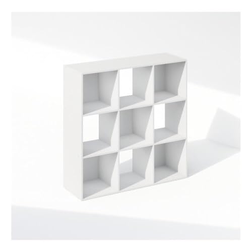 Furinno PELLI Book Shelf, 9-Cube Bookshelf, 3x3 Cube Storage Organizer Bookcase, 11.7 x 35.3 x 35.4, for Living Room, Bedroom, Home Office, White - color: White, size: 9-Cube