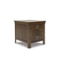 Signature Design by Ashley Moriville Rustic Farmhouse Rectangular End Table with Dual Cabinet Doors, Antique Bronze-Tone Hardware, Wood, 25" High, Brown - color: Dark Brown