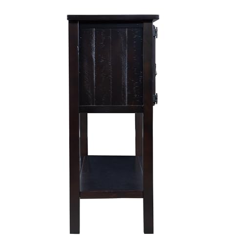 LKTART Solid Wood Farmhouse Console Table,Sofa Table with Storage Drawers and Shelves,Entryway Table for Entry Hallway Foyer Sofa Side Table,Easy Assembled(48" Espresso) - color: Espresso