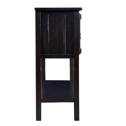 LKTART Solid Wood Farmhouse Console Table,Sofa Table with Storage Drawers and Shelves,Entryway Table for Entry Hallway Foyer Sofa Side Table,Easy Assembled(48" Espresso) - color: Espresso