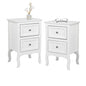 Bonnlo White Nightstand Set of 2, Nightstands with 2 Drawers, Bed Side Table/Night Stand, Small Nightstand for Bedroom, Small Spaces, College Dorm, Kids’ Room, Living Room, Wood, 16W x 12D x 24H - color: White