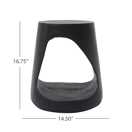 Merax Hollow MGO Accent Side Table, Unique Modern End Table with Wide Pedestal & Tabletop, Small Drink Tables for Living Room, Bedroom Night Stand Bedside Table, No Assembly Required, Black - color: Black