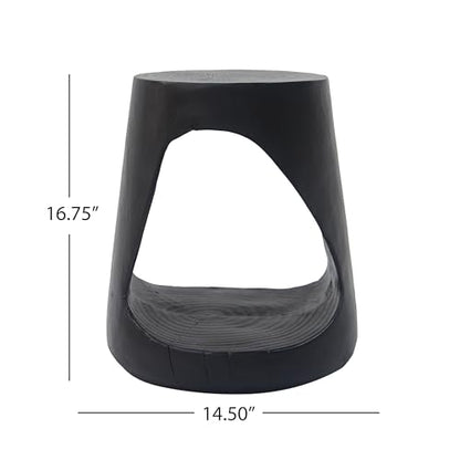Merax Hollow MGO Accent Side Table, Unique Modern End Table with Wide Pedestal & Tabletop, Small Drink Tables for Living Room, Bedroom Night Stand Bedside Table, No Assembly Required, Black - color: Black