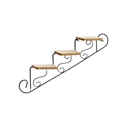 Staircase Shape Wall Decoration, Modern Black Iron Plant Stand, Creative Interior Shelf for Living Room, Office, Corridor (Down), ST01 Model, 4.1 x 4.1 x 10.8 Inches - color: Down
