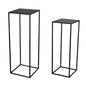 Pack of 2 Already installed Black Plant Stand,Dimension 9.84*H27.56in and 8.66*H23.62in,indoor stable steel frame Flower Stands drink table for party wedding Centrepieces Living Room Patio Garden - color: Black