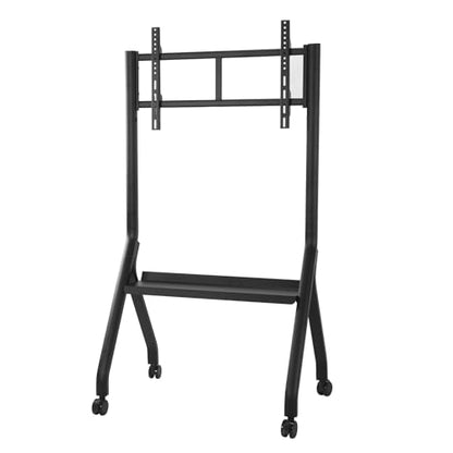 Smart Board Stand with 4 Lockable Wheels, 42-75" Height Adjustable Mobile Stand, Floor Wheeled TV Cart Rack Supports Up to 210lbs Rolling TVs Bracket with Laptop Shelf for Office/Classroom/HOM