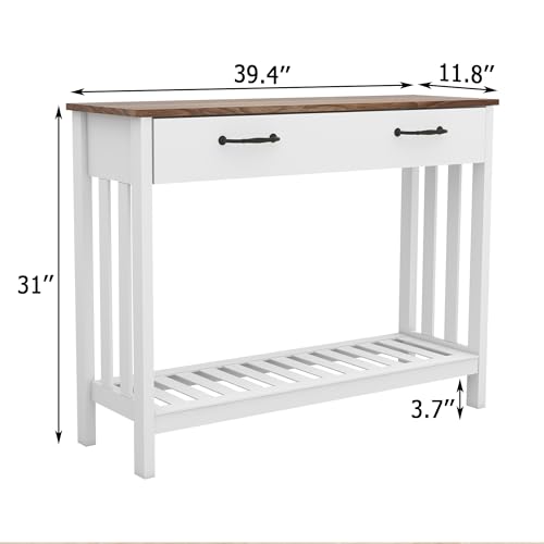TaoHFE Farmhouse Narrow Console Table Modern Wooden,Living Room Tables Narrow Side Tables for Entryway,Entry Table with Storage Hallway SideTable with Drawers - color: Oak