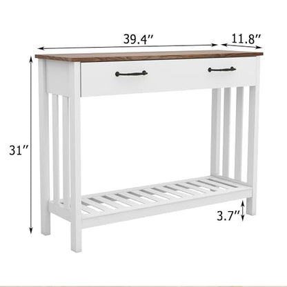 TaoHFE Farmhouse Narrow Console Table Modern Wooden,Living Room Tables Narrow Side Tables for Entryway,Entry Table with Storage Hallway SideTable with Drawers - color: Oak
