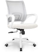 NEO CHAIR Office Desk Computer Chair Ergonomic Mesh Gaming Cushion Seat with Comfy Lumbar Mid Back Support Adjustable Height Swivel Rolling Wheels for Home Task (Ivory) | Breathable Mesh Back with Lumbar Support, Height Adjustment, Smooth Rolling Casters