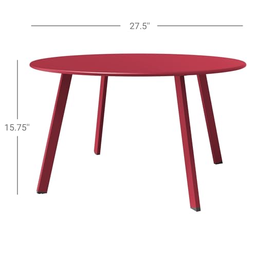 Grand patio Round Steel Patio Coffee Table Weather Resistant Nesting Tables Including One Large Side Table and One Small End Table, (Red, 2PC) - color: Red, style: 2 PC
