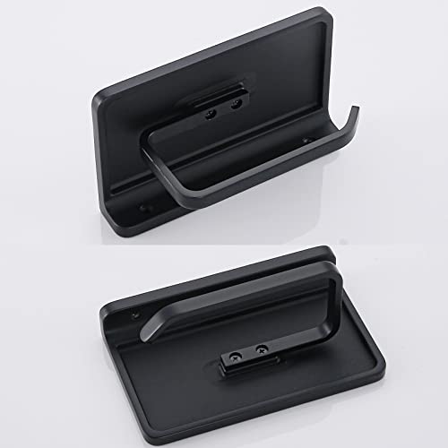 RANDOM Black Toilet Paper Holder with Shelf Rustproof Matte Black Toilet Paper Holder Wall Mount Toilet Paper Roll Holder Solid Metal Toilet Tissue Holder for Bathroom.RD93008-MB - color: B-matte Black