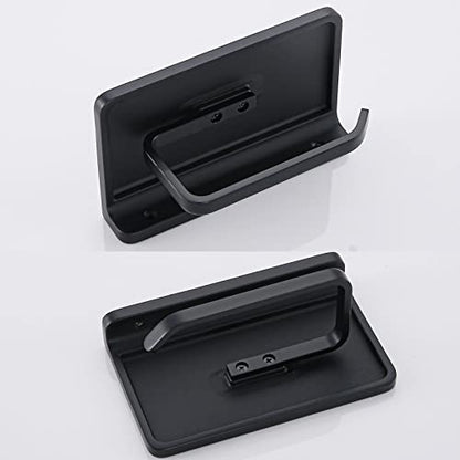 RANDOM Black Toilet Paper Holder with Shelf Rustproof Matte Black Toilet Paper Holder Wall Mount Toilet Paper Roll Holder Solid Metal Toilet Tissue Holder for Bathroom.RD93008-MB - color: B-matte Black